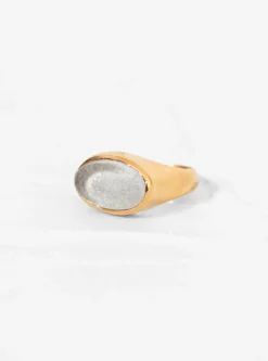 Oval Sculpture Gold-Plated Ear Cuff Snow<CLED Fashion