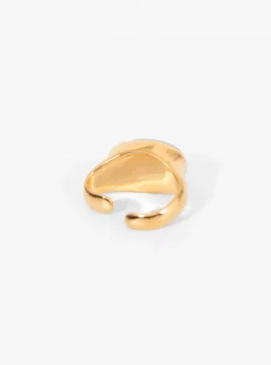 Oval Sculpture Gold-Plated Ear Cuff Snow<CLED Fashion
