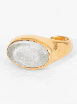 Oval Sculpture Gold-Plated Ear Cuff Snow<CLED Fashion