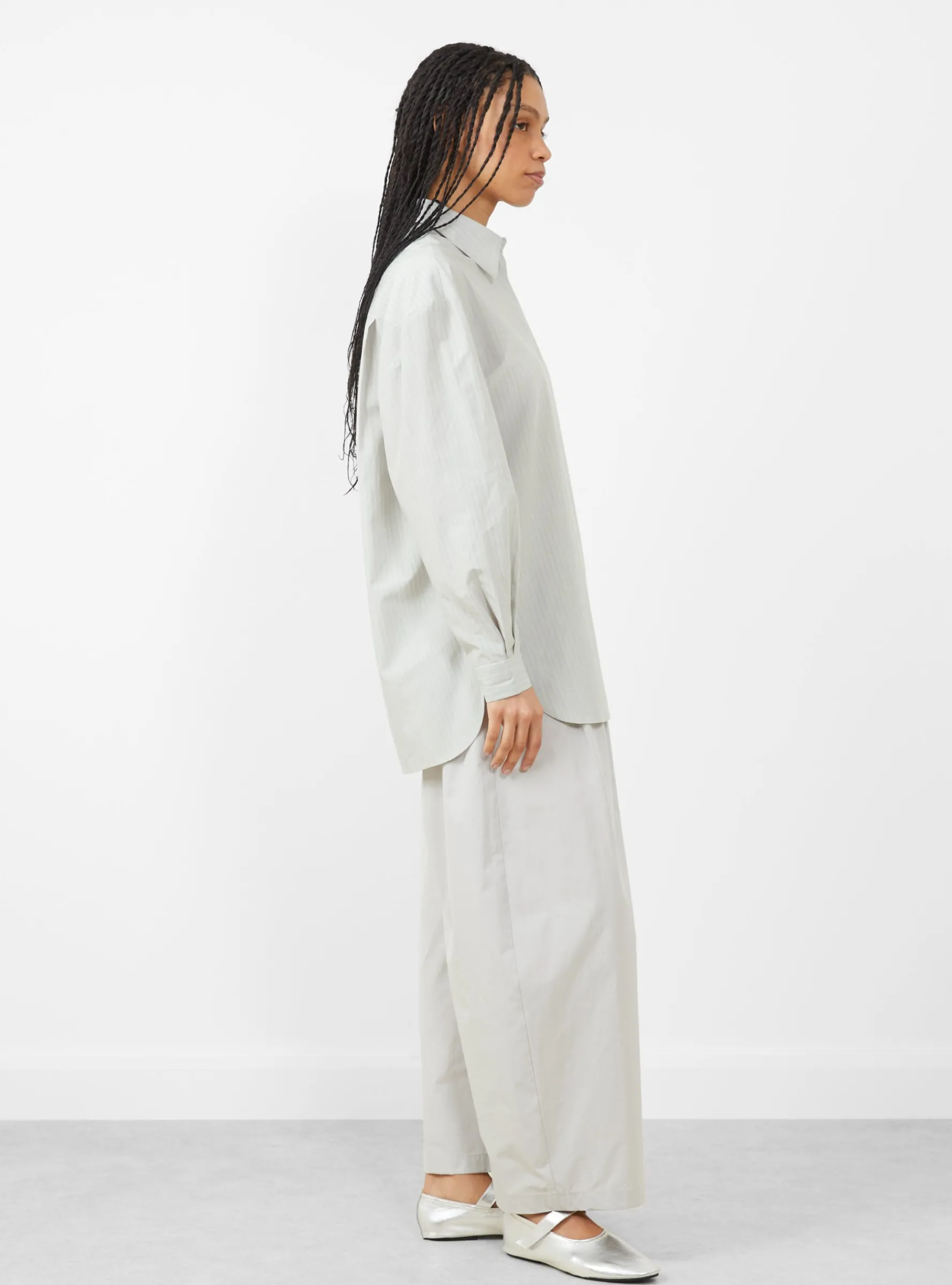 Oversized Shirt Stripe<AMOMENTO Clearance