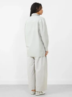 Oversized Shirt Stripe<AMOMENTO Clearance