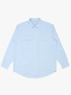 Oxford Farah Pocket L/S Shirt Blue<Farah Japan Sale