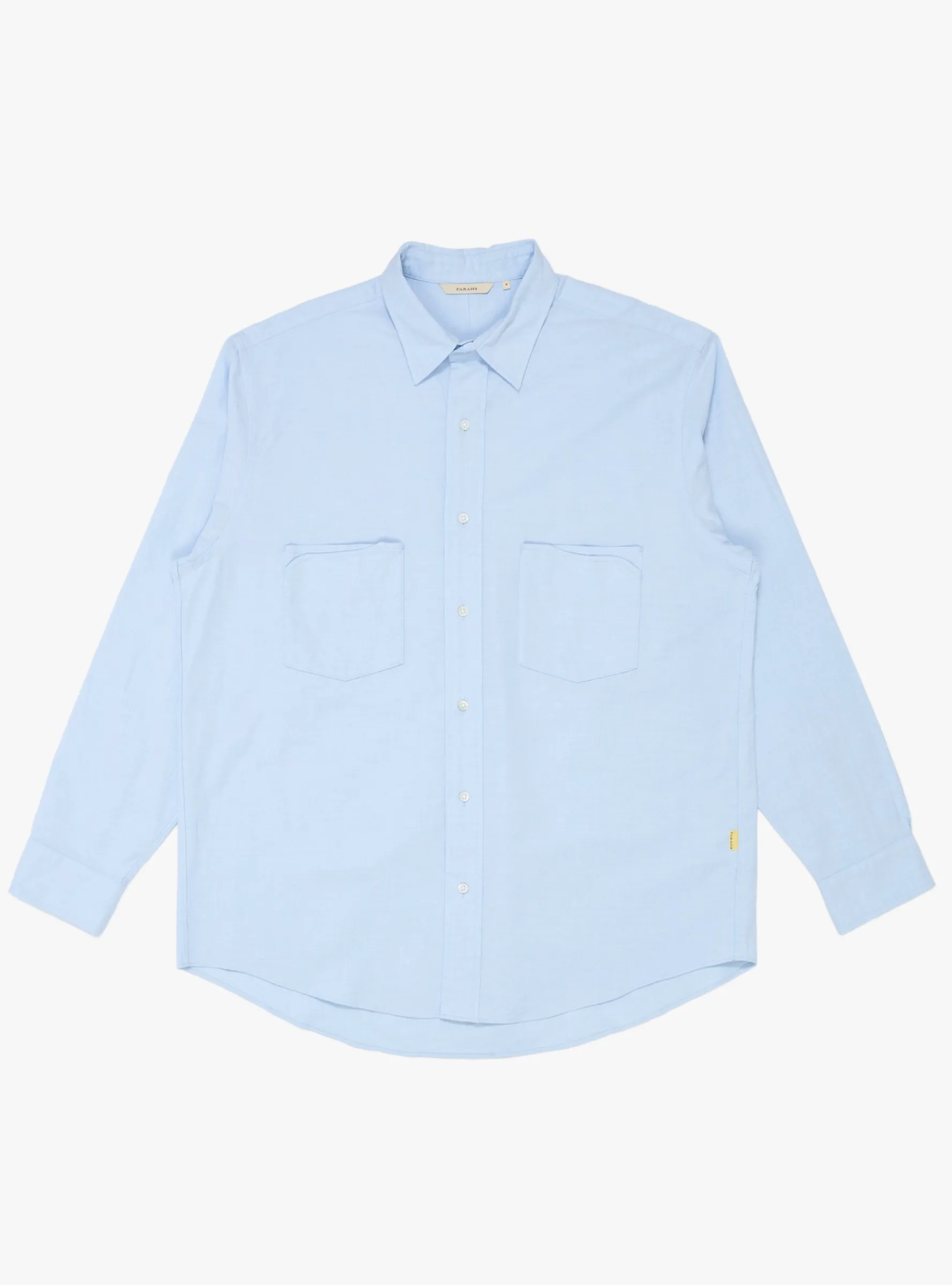 Oxford Farah Pocket L/S Shirt Blue<Farah Japan Sale