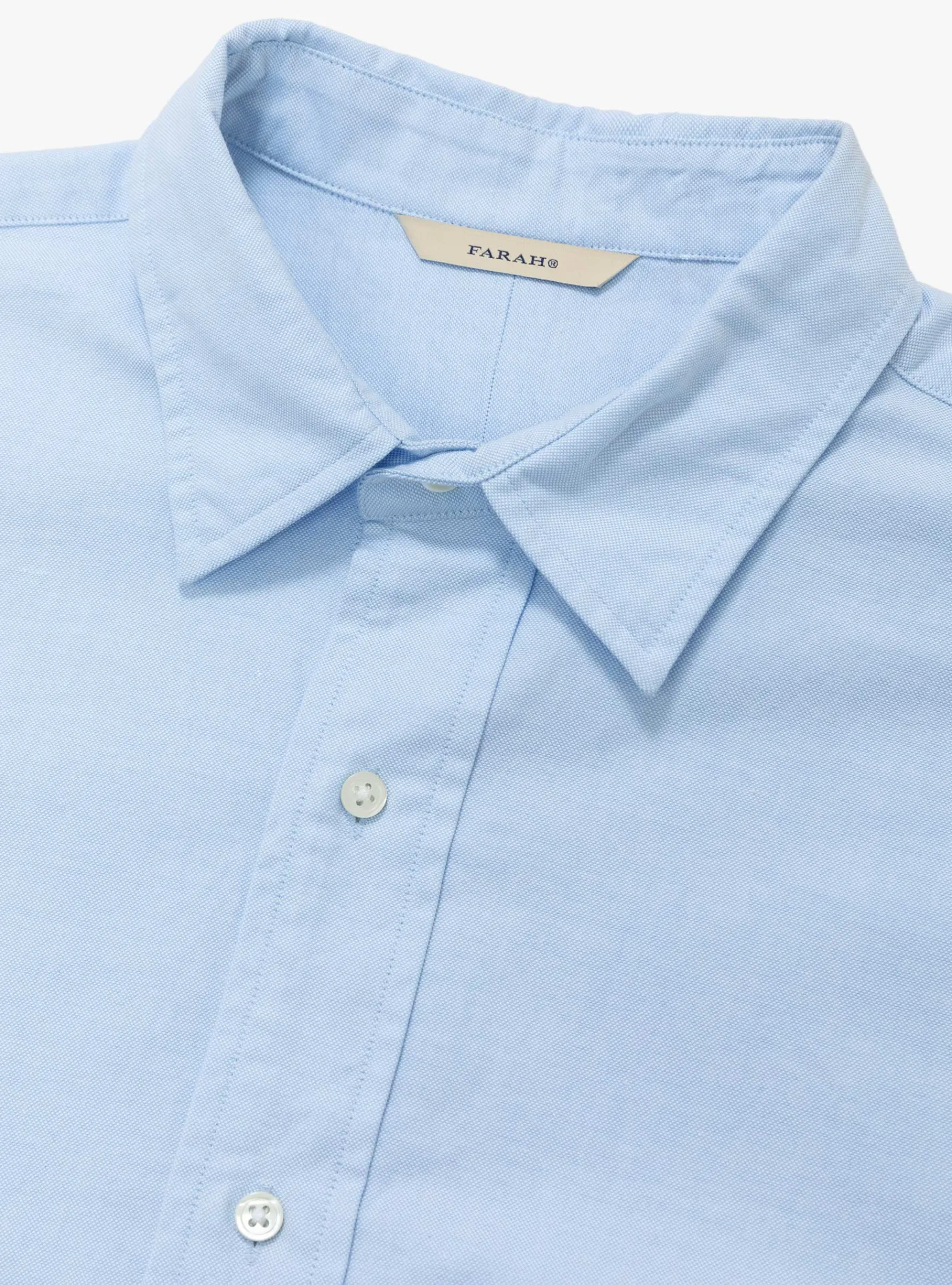 Oxford Farah Pocket L/S Shirt Blue<Farah Japan Sale