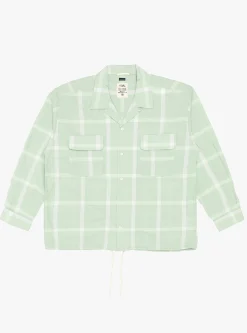 PALAKA Check Shirt Coral Green<nanamica Outlet