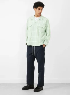 PALAKA Check Shirt Coral Green<nanamica Outlet