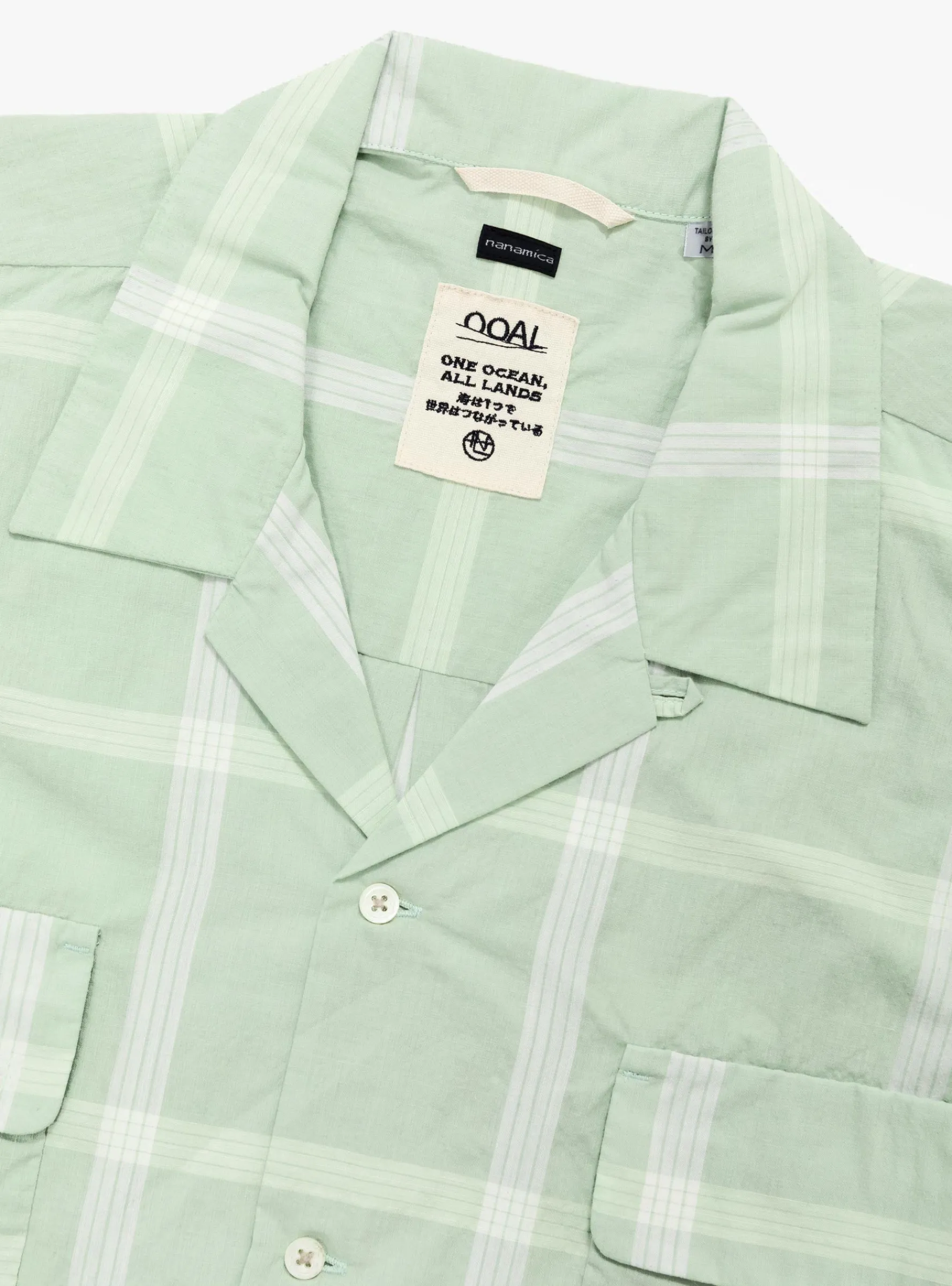 PALAKA Check Shirt Coral Green<nanamica Outlet