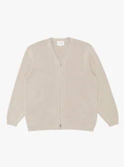 Paper Mixed Zip Up Cardigan Oatmeal<Still By Hand Clearance