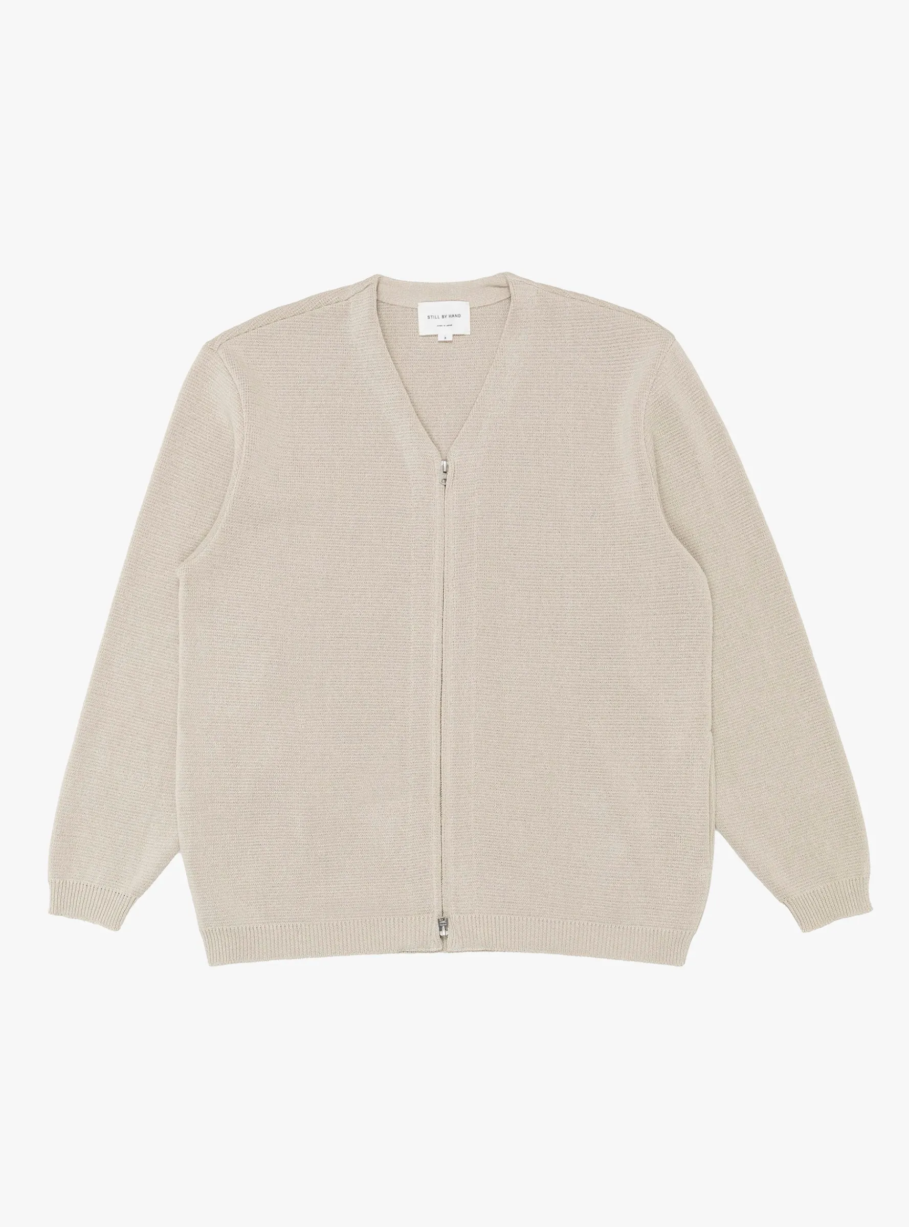 Paper Mixed Zip Up Cardigan Oatmeal<Still By Hand Clearance