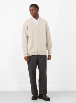 Paper Mixed Zip Up Cardigan Oatmeal<Still By Hand Clearance