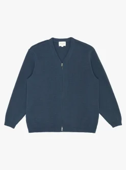 Paper Mixed Zip Up Cardigan Slate Blue<Still By Hand Discount