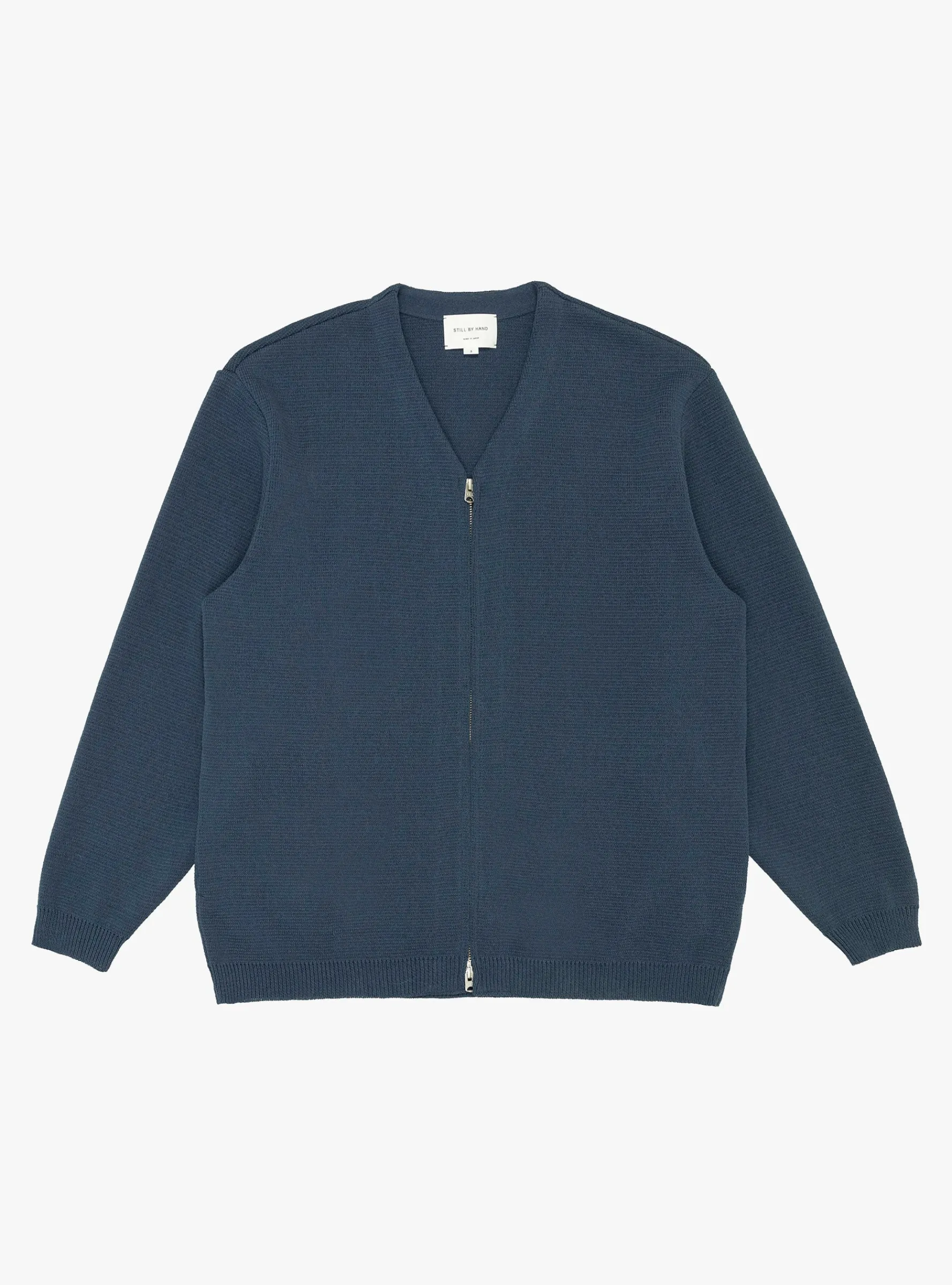 Paper Mixed Zip Up Cardigan Slate Blue<Still By Hand Discount