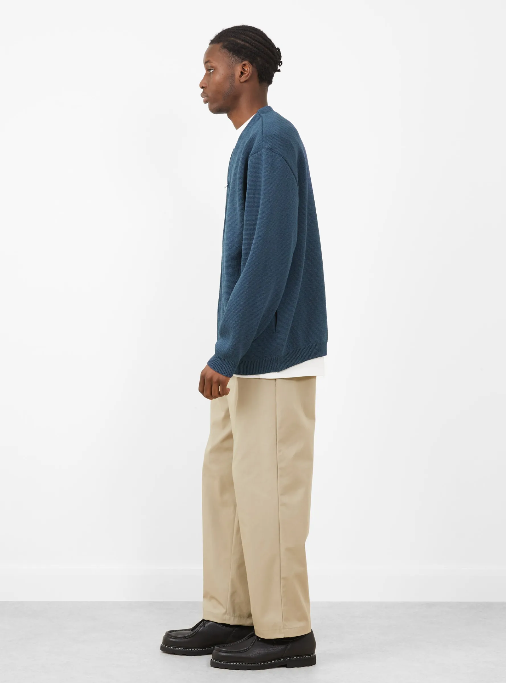 Paper Mixed Zip Up Cardigan Slate Blue<Still By Hand Discount