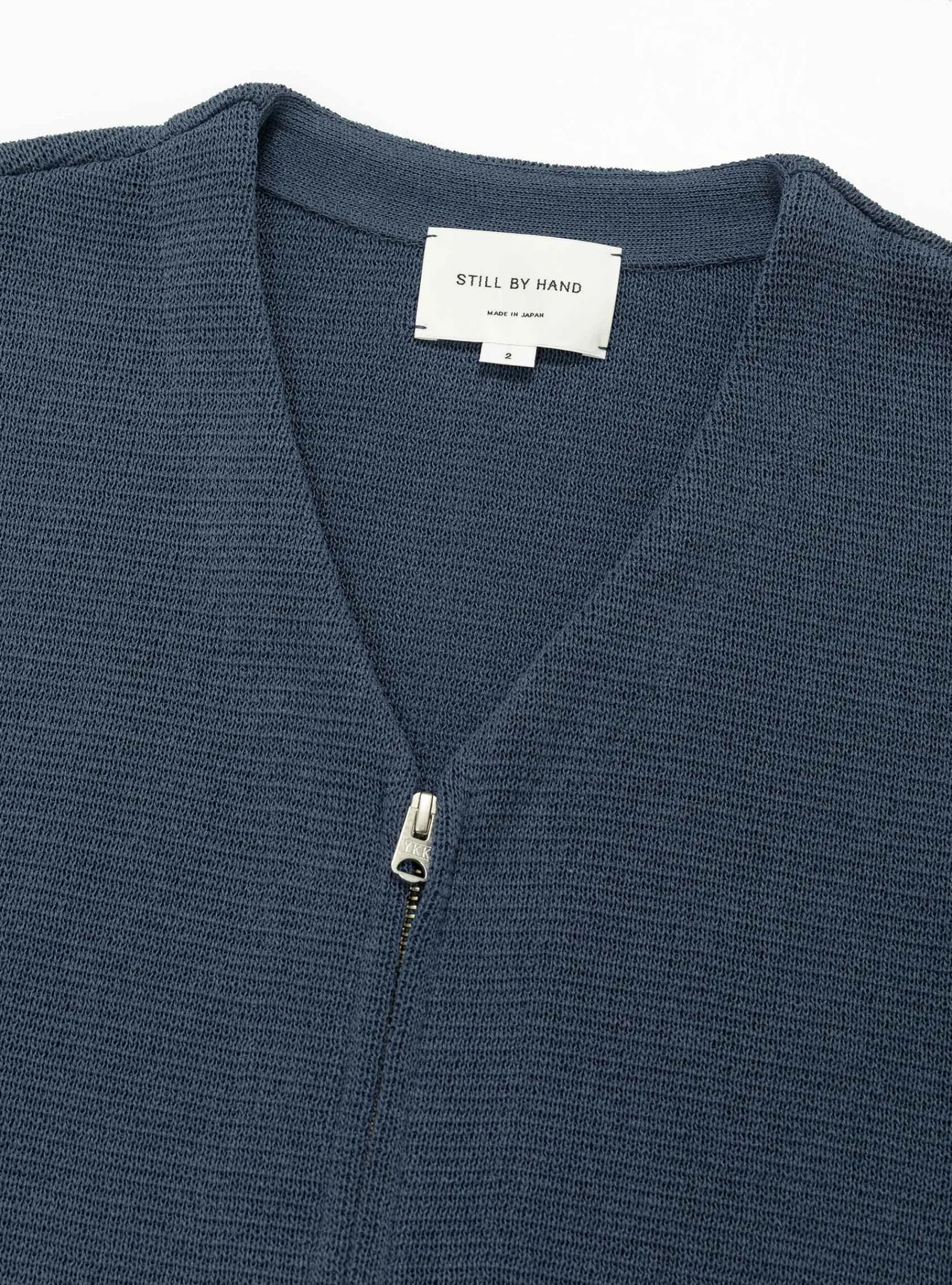 Paper Mixed Zip Up Cardigan Slate Blue<Still By Hand Discount
