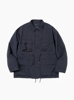 Paper Touch Feather Blouson Navy<meanswhile Outlet