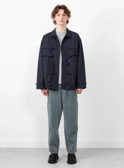 Paper Touch Feather Blouson Navy<meanswhile Outlet