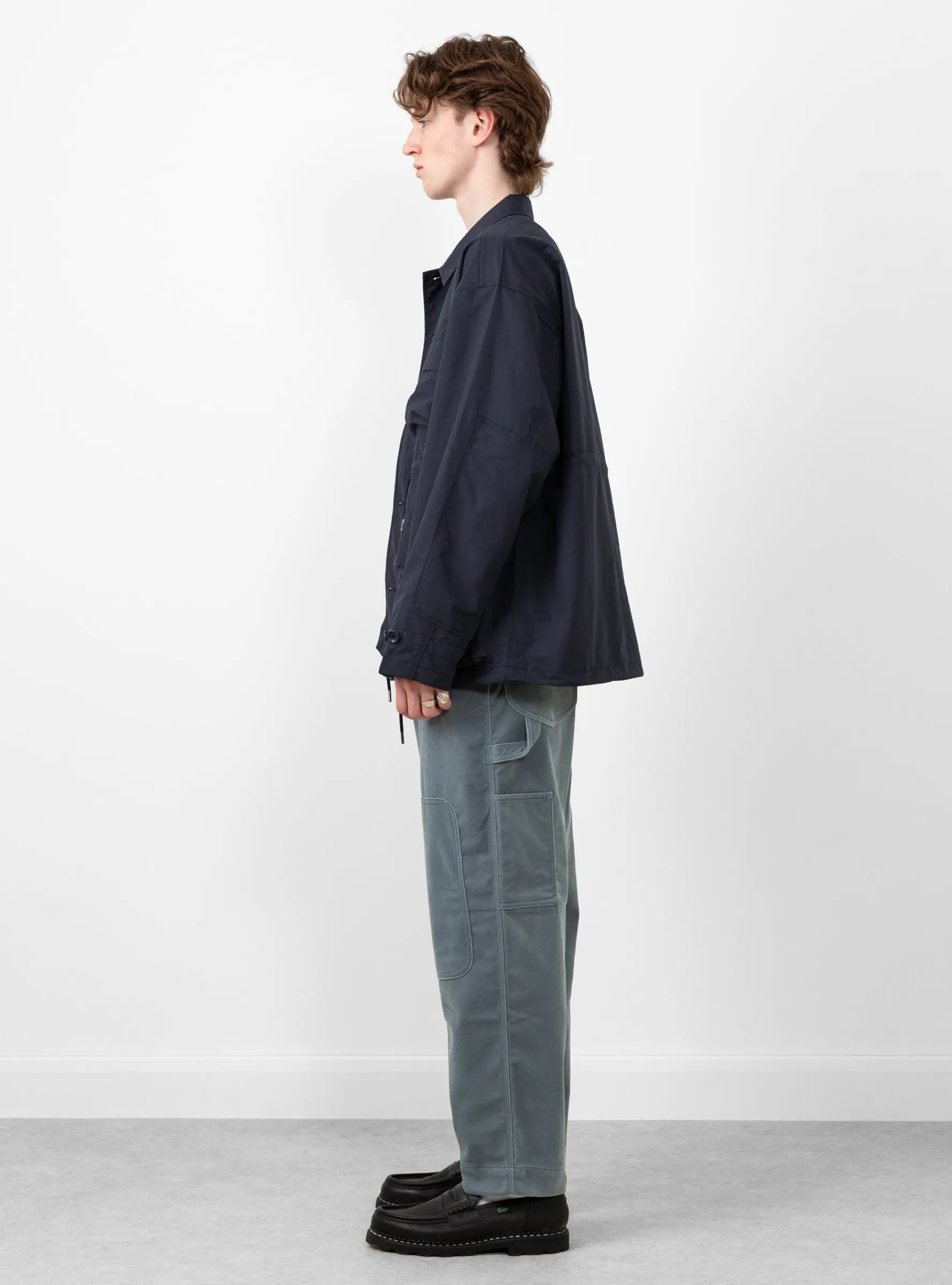 Paper Touch Feather Blouson Navy<meanswhile Outlet