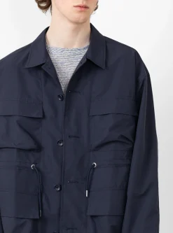 Paper Touch Feather Blouson Navy<meanswhile Outlet