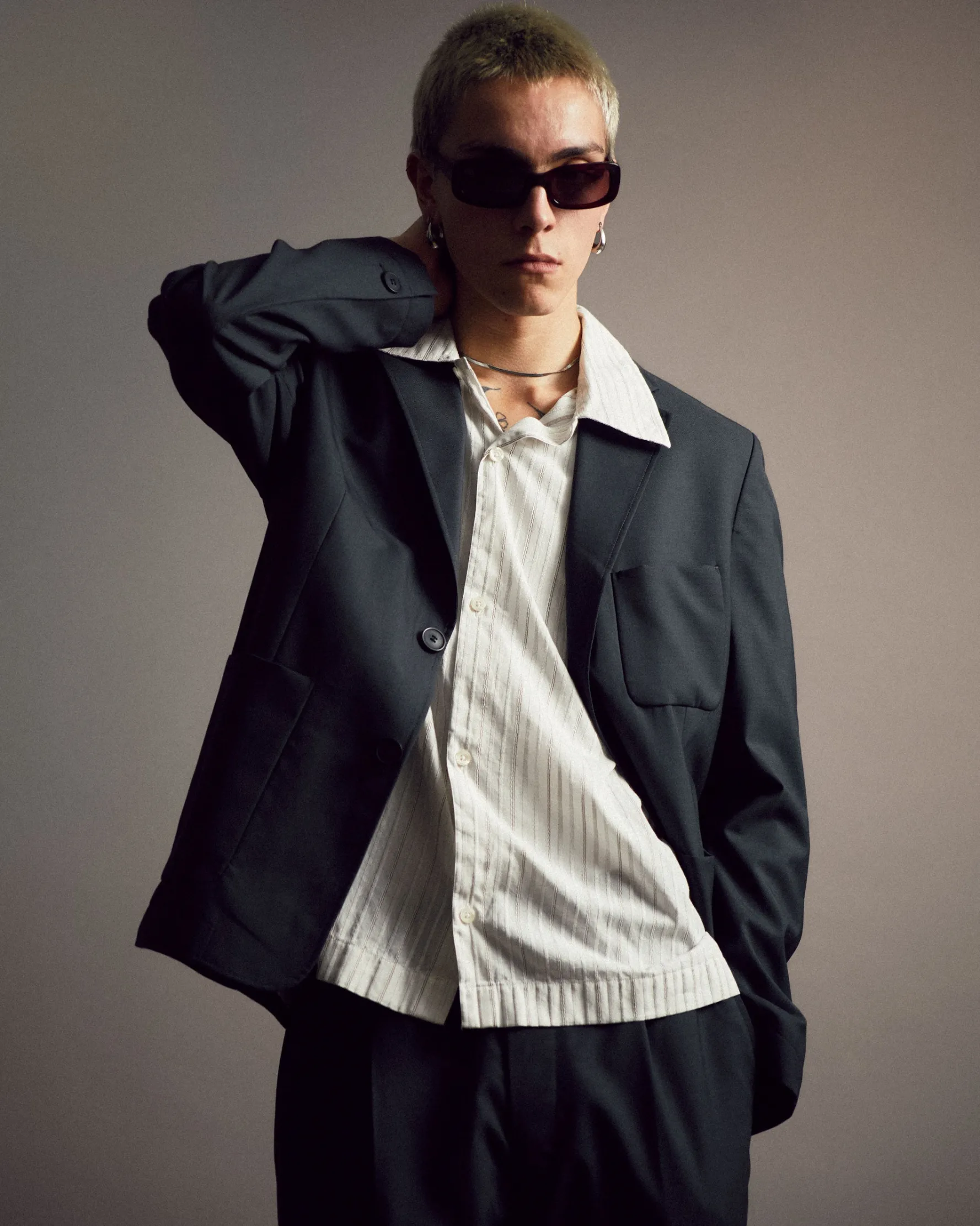 Patch Pocket Blazer Slate<mfpen Fashion