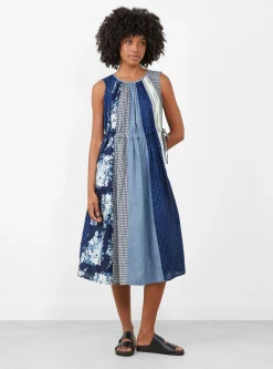 Patchwork KAHLO Dress Indigo<Kapital Fashion