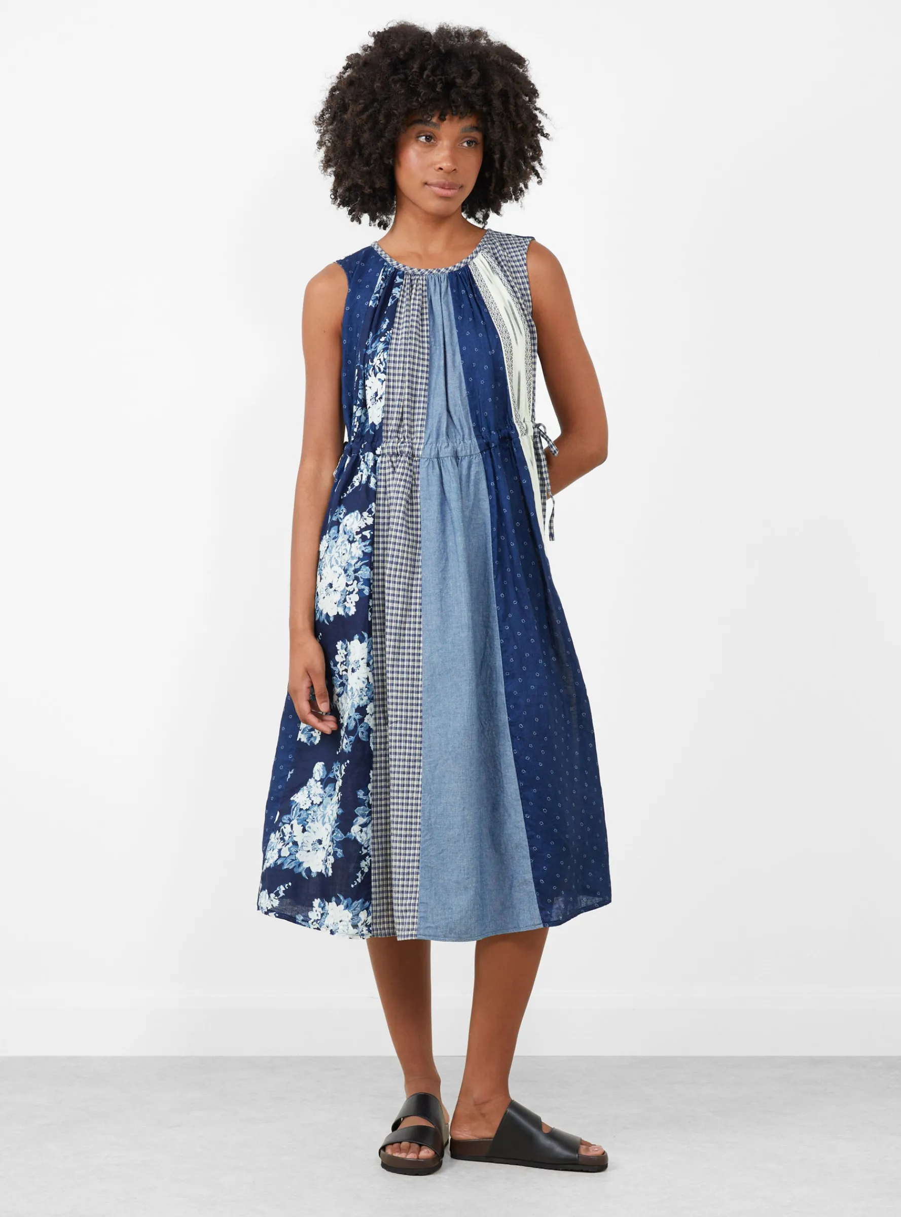Patchwork KAHLO Dress Indigo<Kapital Fashion