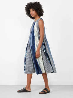 Patchwork KAHLO Dress Indigo<Kapital Fashion