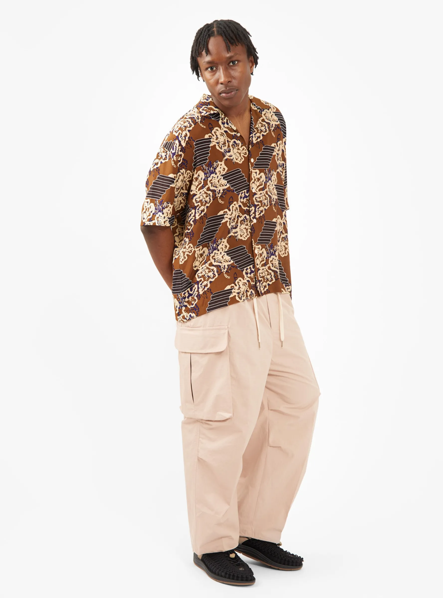 Patterned Shirt Brown<SOFTHYPHEN Fashion
