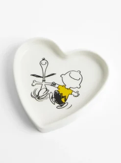Peanuts Snoopy Heart Shaped Dance Trinket Dish White<Magpie New