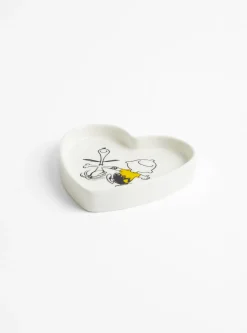 Peanuts Snoopy Heart Shaped Dance Trinket Dish White<Magpie New