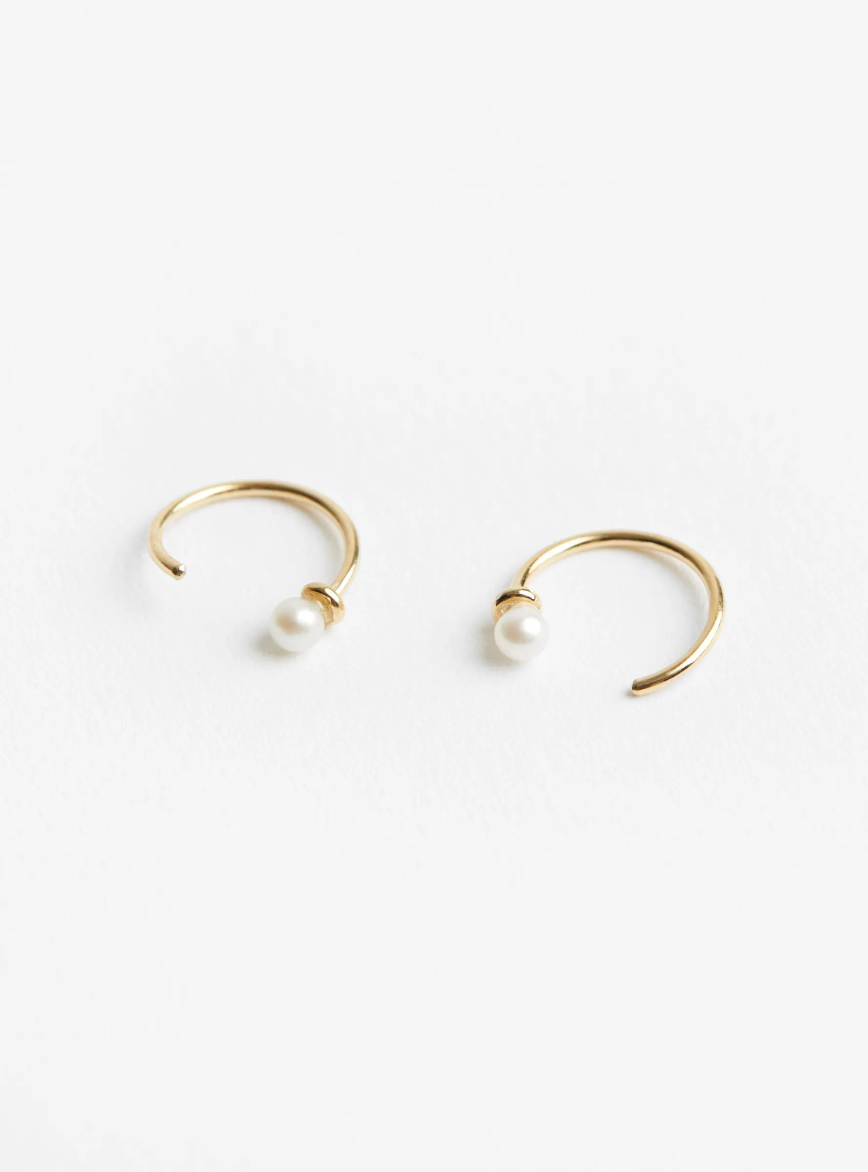 Pearl Hoop Earrings Gold<BEATRIZ PALACIOS Online