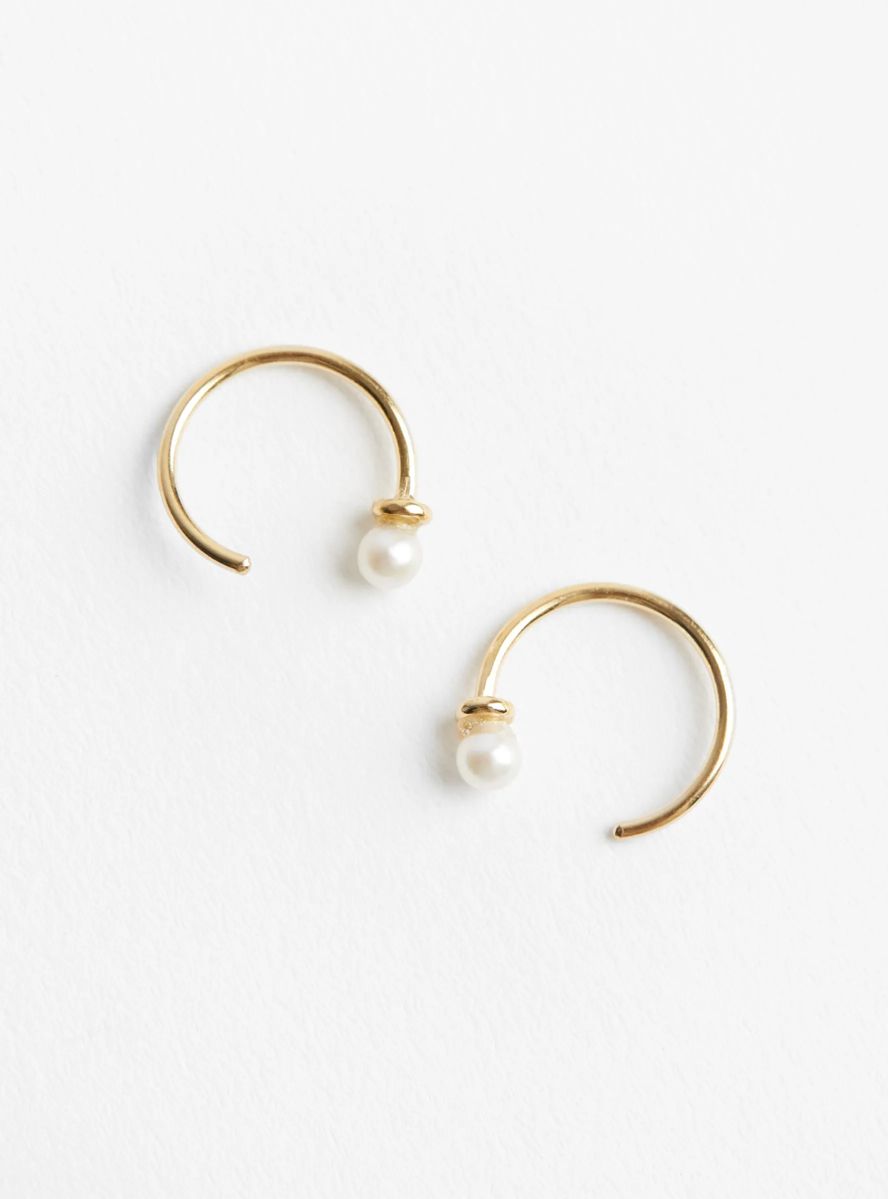 Pearl Hoop Earrings Gold<BEATRIZ PALACIOS Online