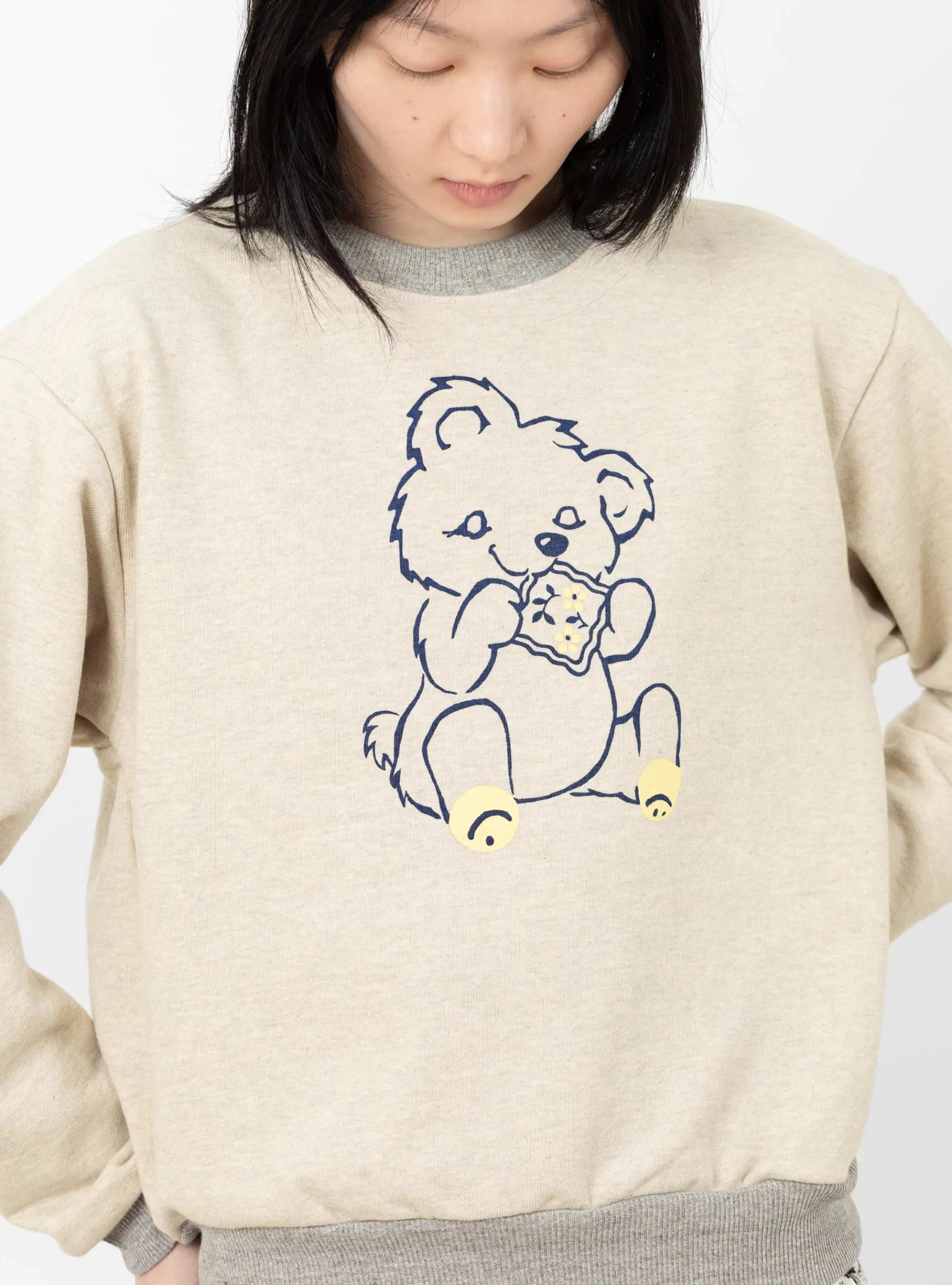 Peckish Bear Crewneck Grey<Kapital Hot