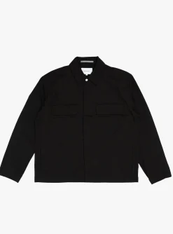 Pelle Fine Broken Twill Overshirt Black<NORSE PROJECTS Hot