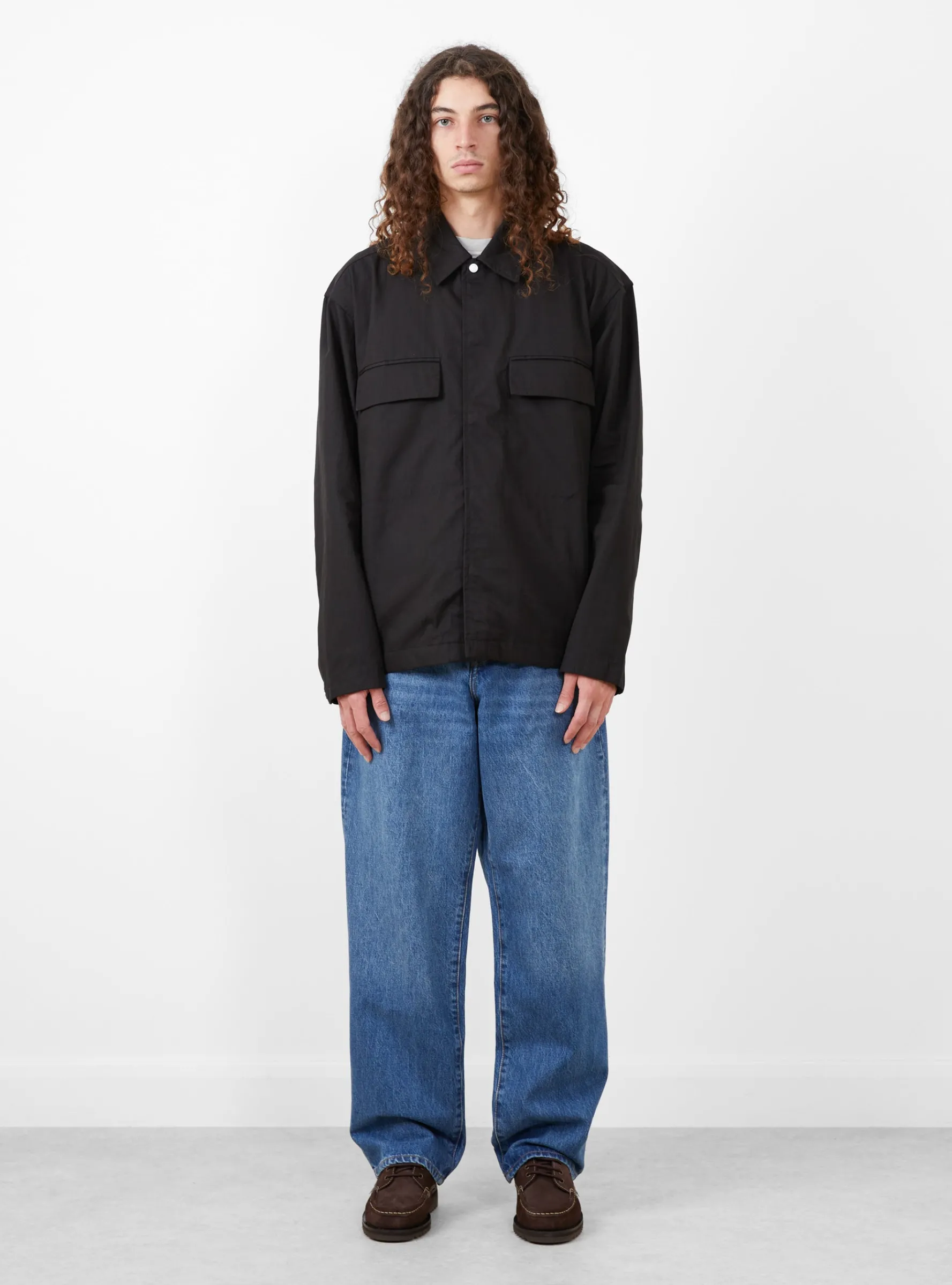 Pelle Fine Broken Twill Overshirt Black<NORSE PROJECTS Hot