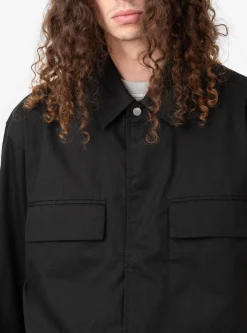 Pelle Fine Broken Twill Overshirt Black<NORSE PROJECTS Hot