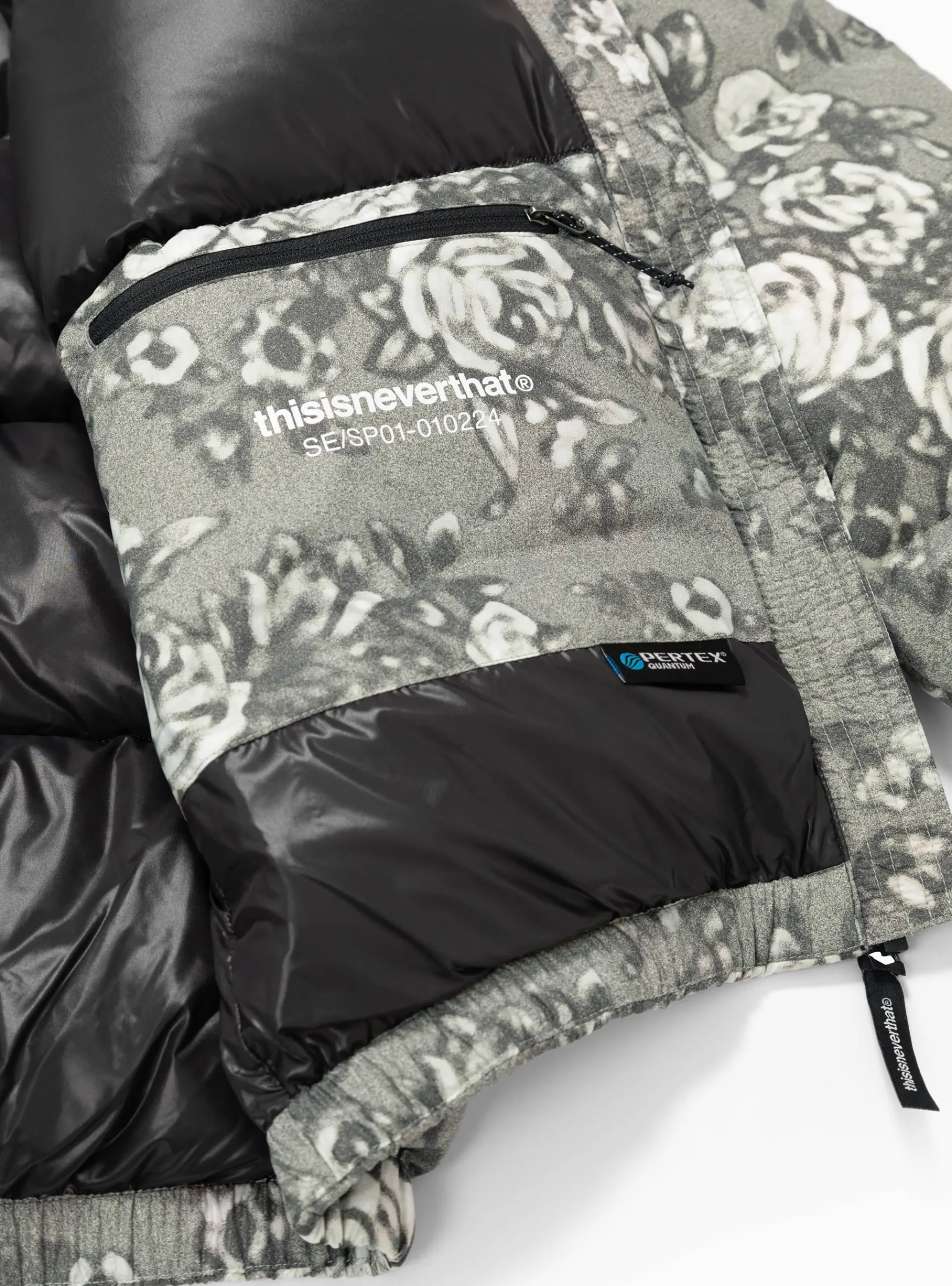 PERTEX® T Down Jacket Grey Floral<thisisneverthat Fashion