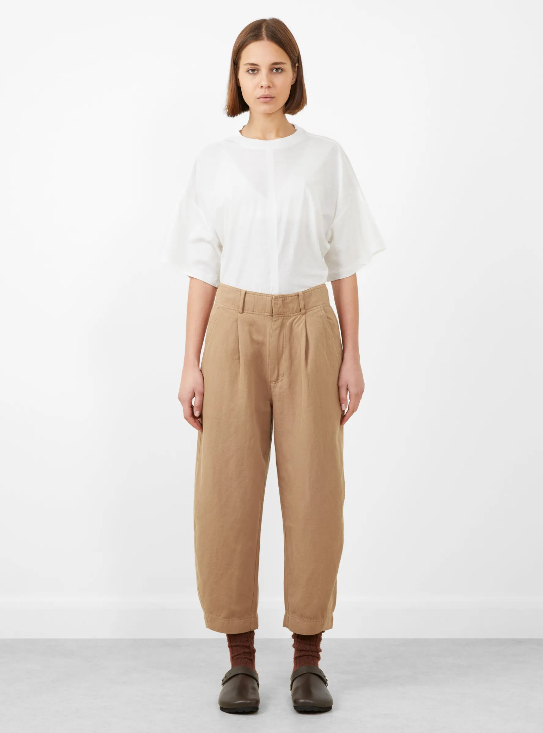 Petite Bari Crop Trouser Deep Khaki<Apiece Apart Clearance