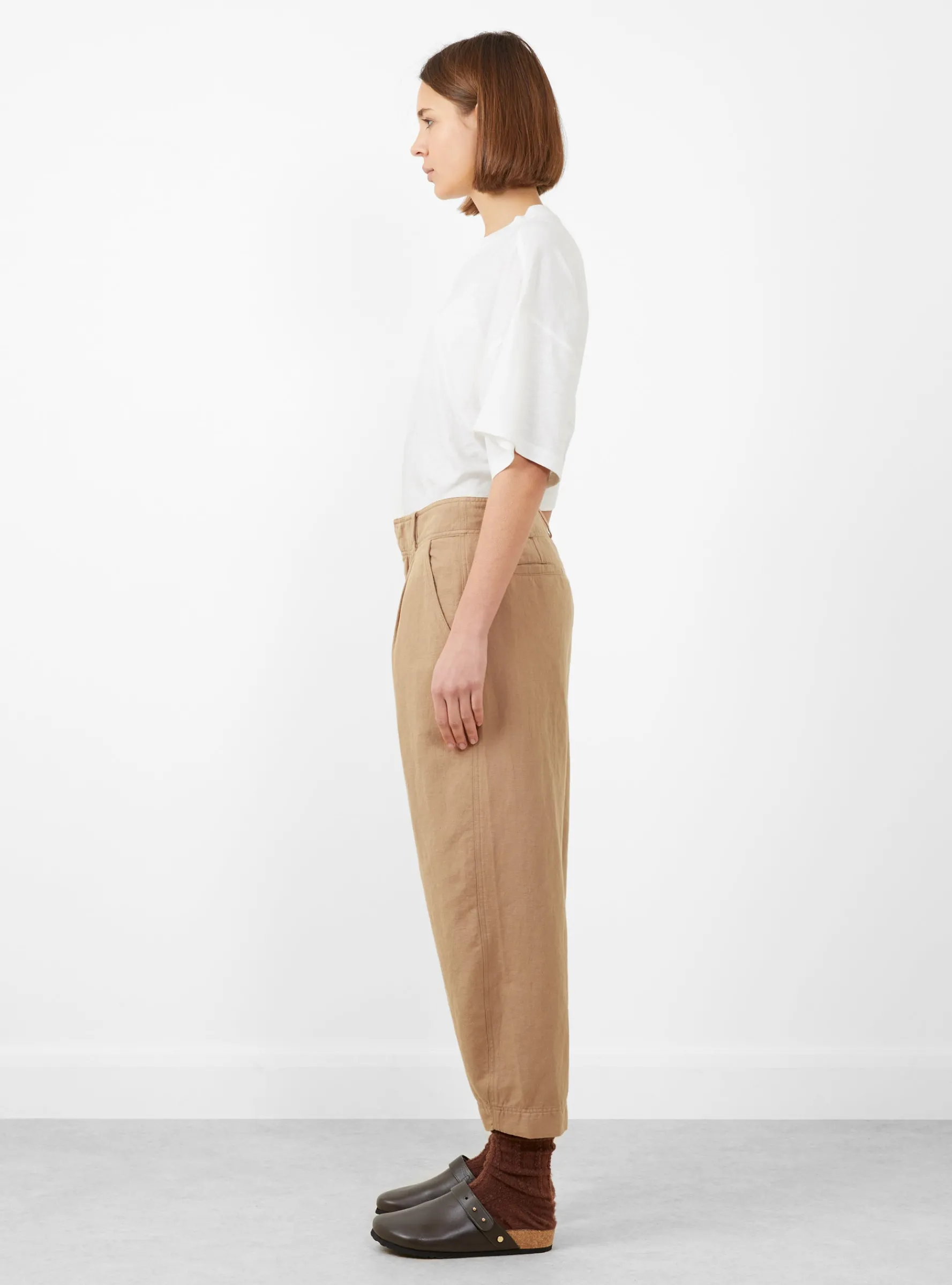 Petite Bari Crop Trouser Deep Khaki<Apiece Apart Clearance