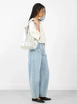 Petite Pleat Shopper Silver<Modern Weaving Discount