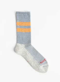 Pile Stripe Marl Socks Blue & Orange<ROTOTO Hot