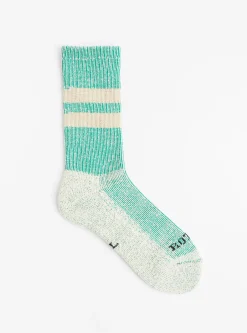Pile Stripe Marl Socks Green & Beige<ROTOTO Sale