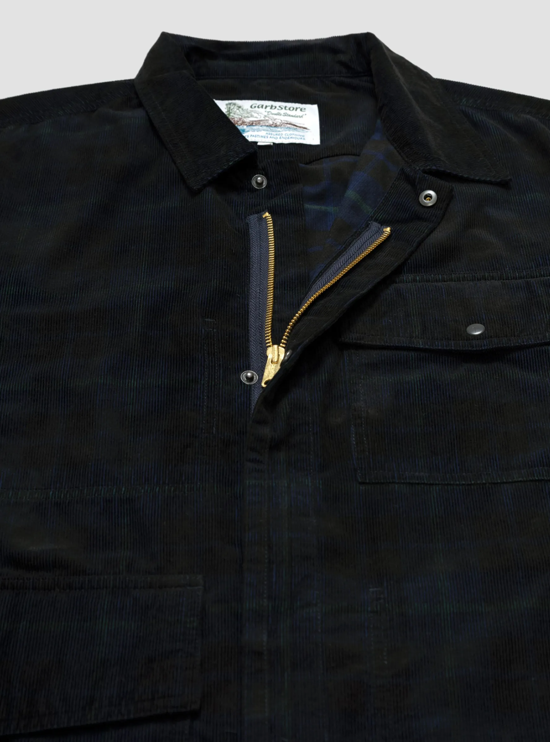 Plaid Corduroy Zip Jacket<Garbstore Sale