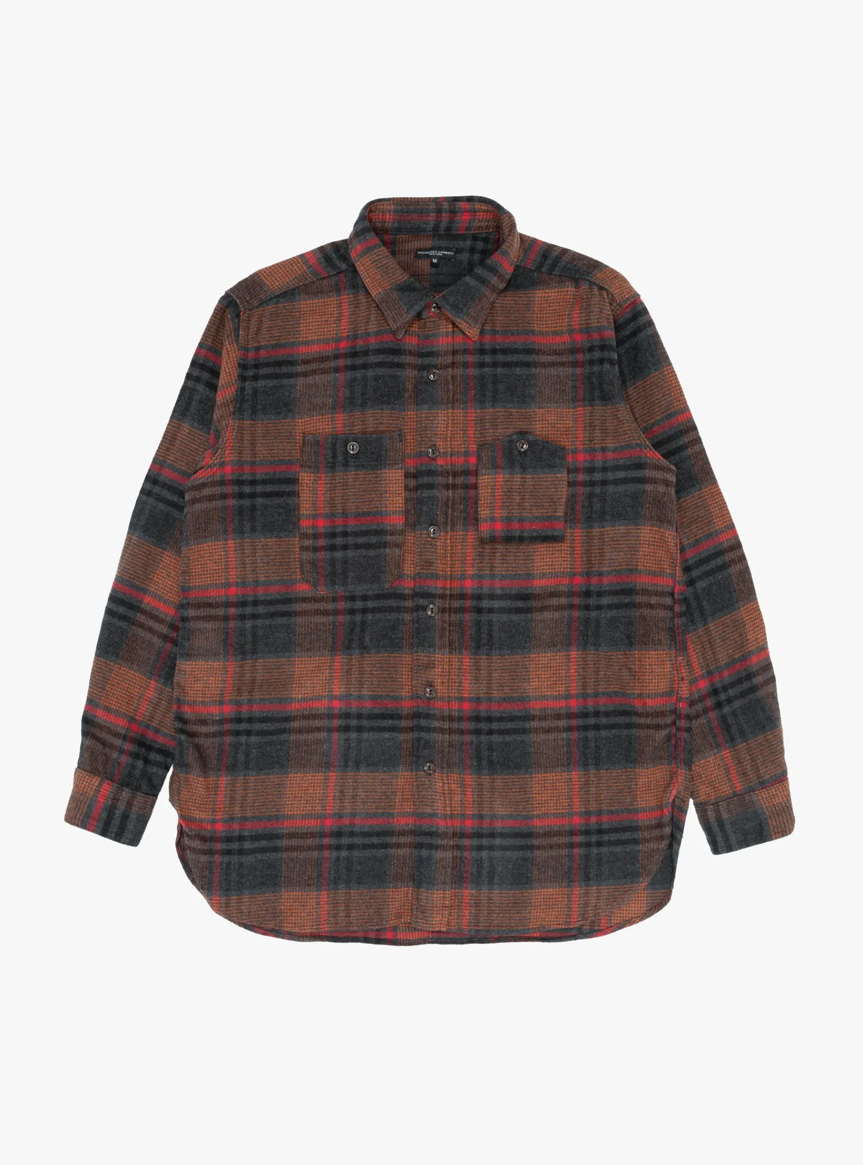 Plaid Flannel Work Shirt Orange & Red<Engineered Garments Online