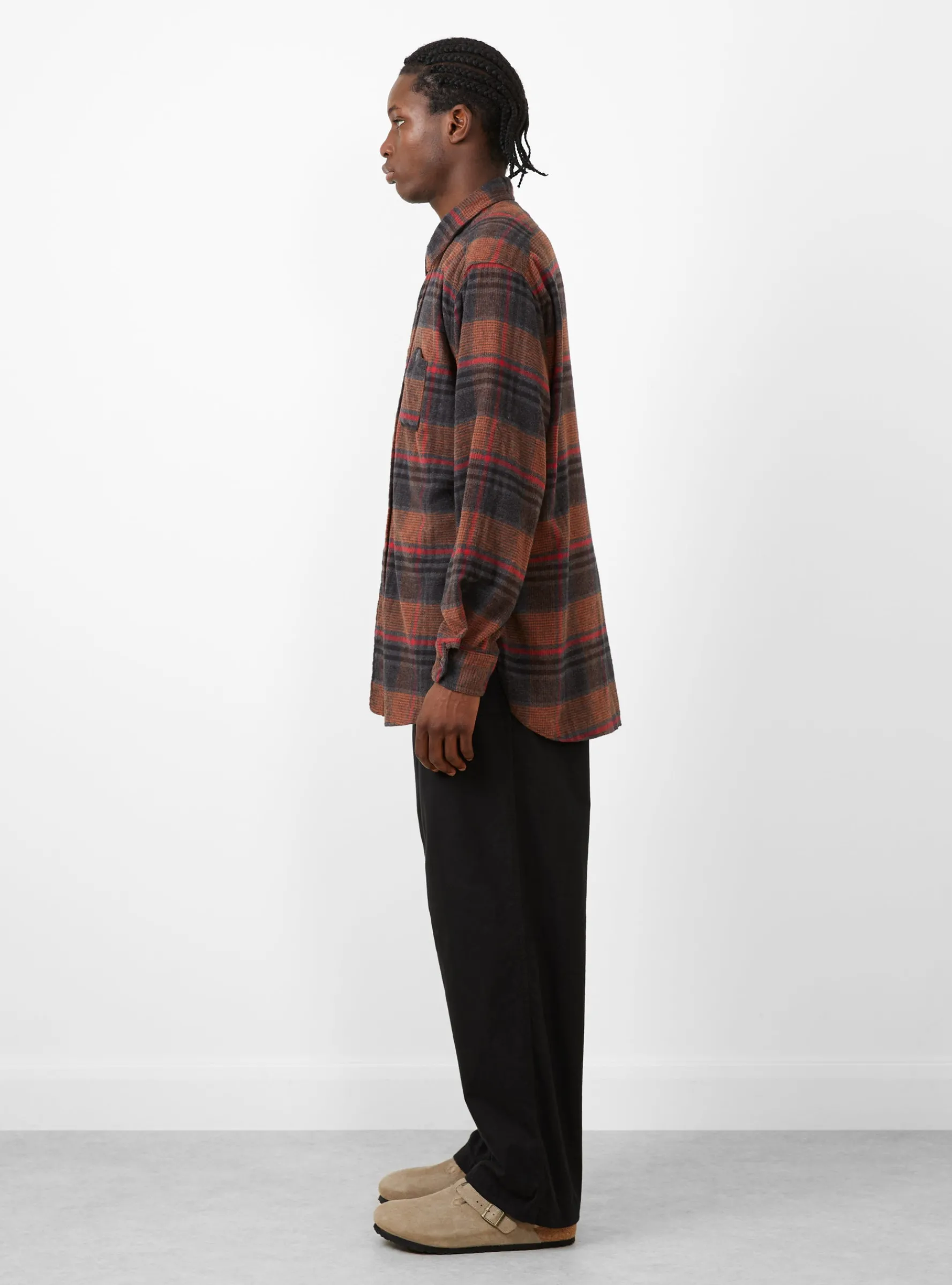 Plaid Flannel Work Shirt Orange & Red<Engineered Garments Online
