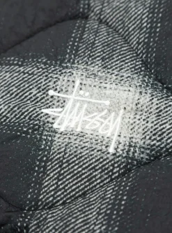 Plaid Nylon Liner Vest Black<Stussy Sale