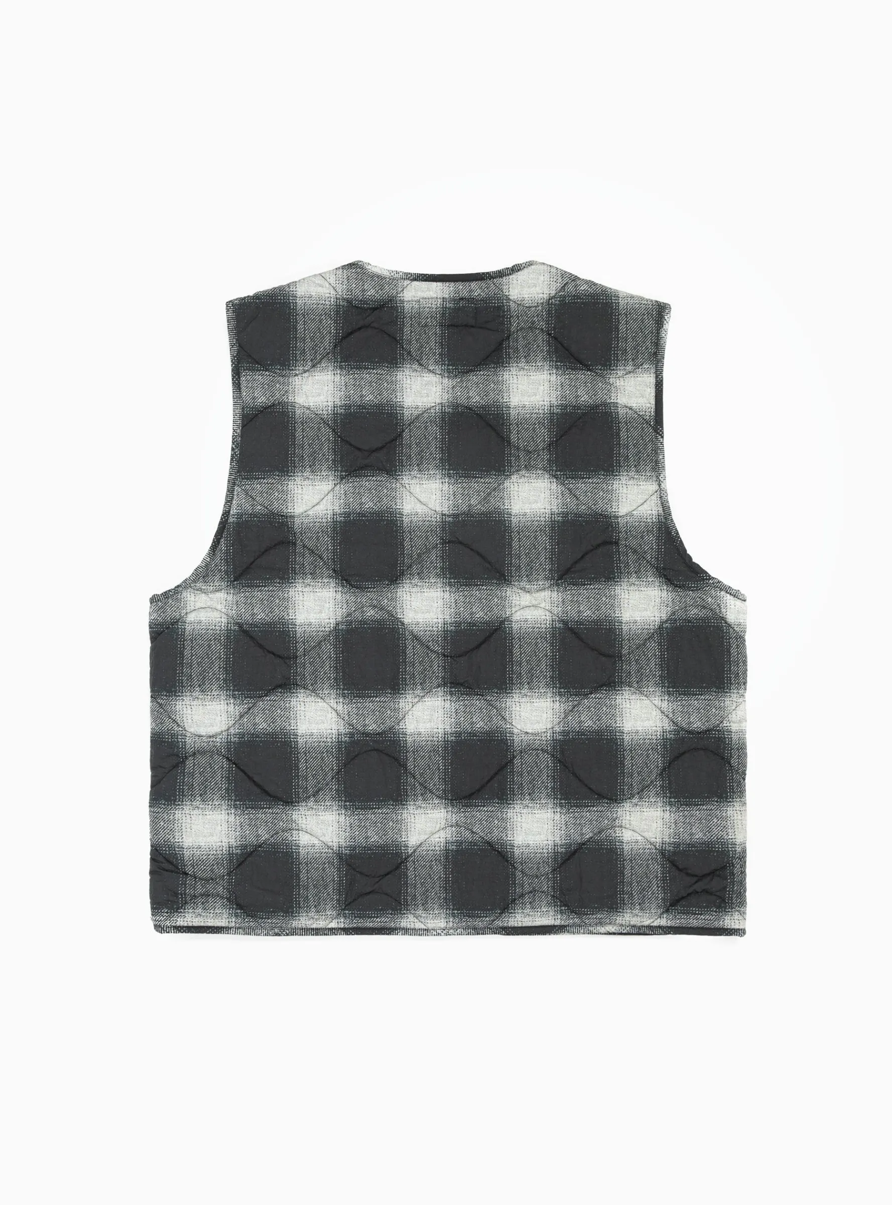 Plaid Nylon Liner Vest Black<Stussy Sale