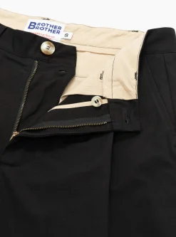 Pleated Ripstop Trouser Black<Brother Brother Best