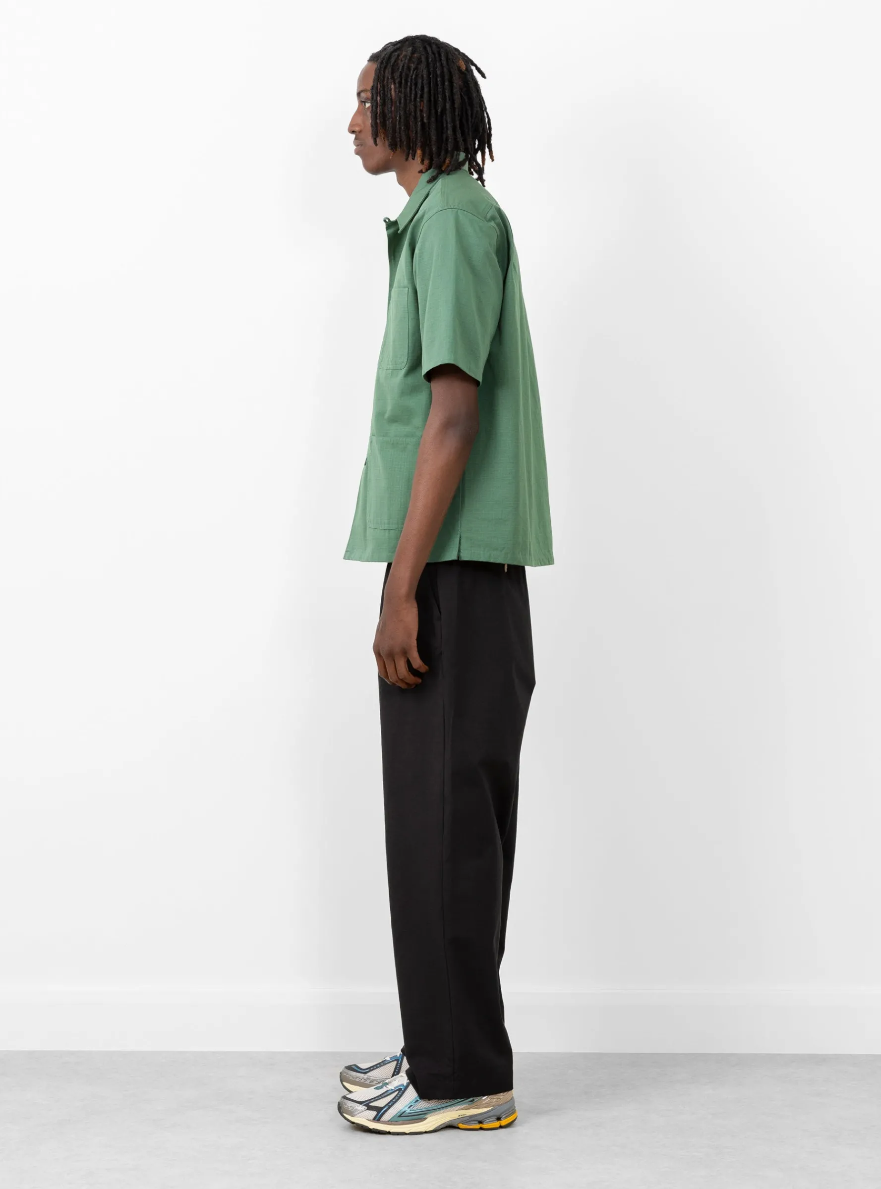 Pleated Ripstop Trouser Black<Brother Brother Best