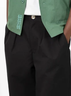 Pleated Ripstop Trouser Black<Brother Brother Best