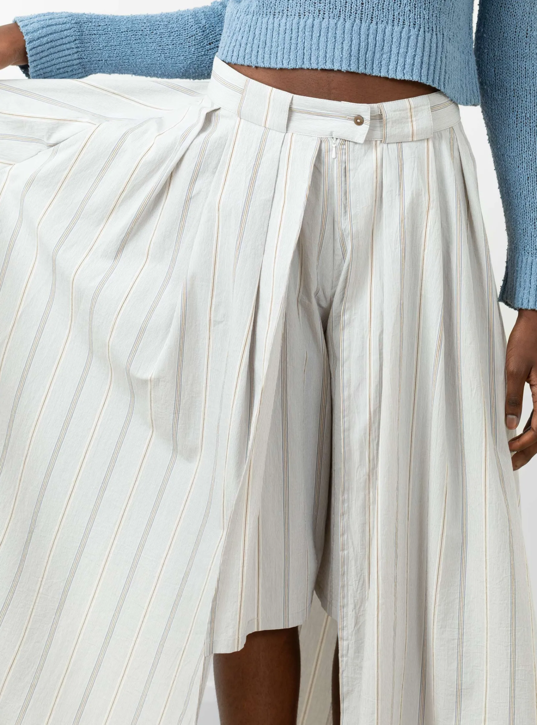 Pleated Skort Blue/Brown/White<Cawley Best